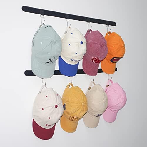 מתלה מארגן כובע אטוויפה לכובעי בייסבול [עד 32 כובעים] תצוגת קולב כובע לקיר ומעל מחזיק אחסון לארון הדלת-2 רצועות